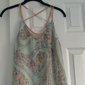 Blue and nude patterned camisole